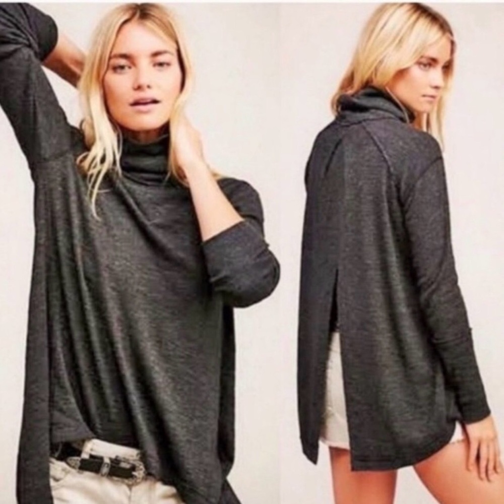 We The Free Charcoal Turtleneck Sweater